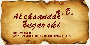 Aleksandar Bugarski vizit kartica
